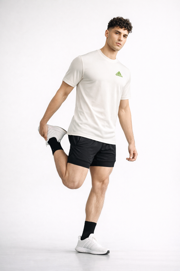 Men’s Adidas 2-Pack Tees Black/Acrya White– Imported Dry-Fit Fabric | Breathable Comfort