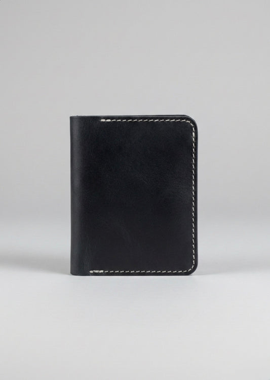 Bi-Fold Leather Wallet for Men – Black | Premium Full-Grain Italian Leather