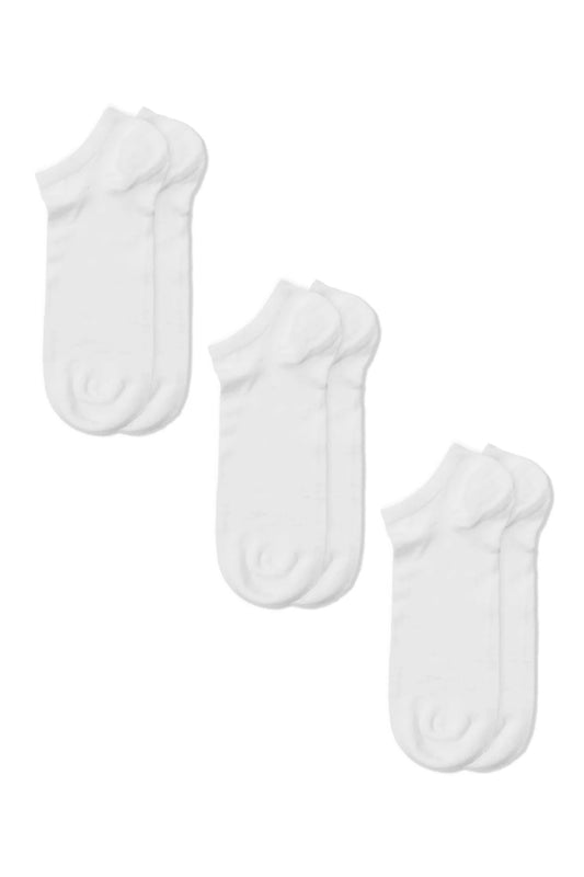 Pack of 3 Men’s Short Crew Socks – White | 100% Cotton Comfort