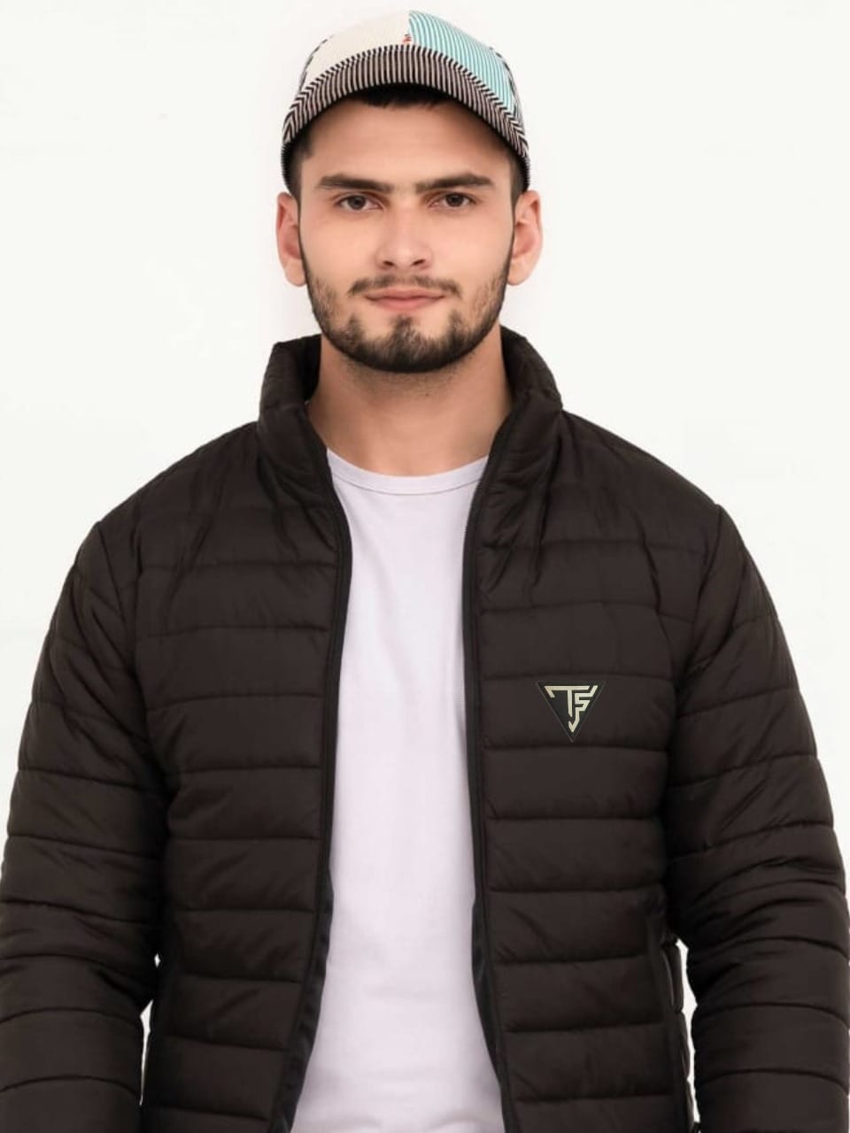 Men's Plain Black Puffer Jacket