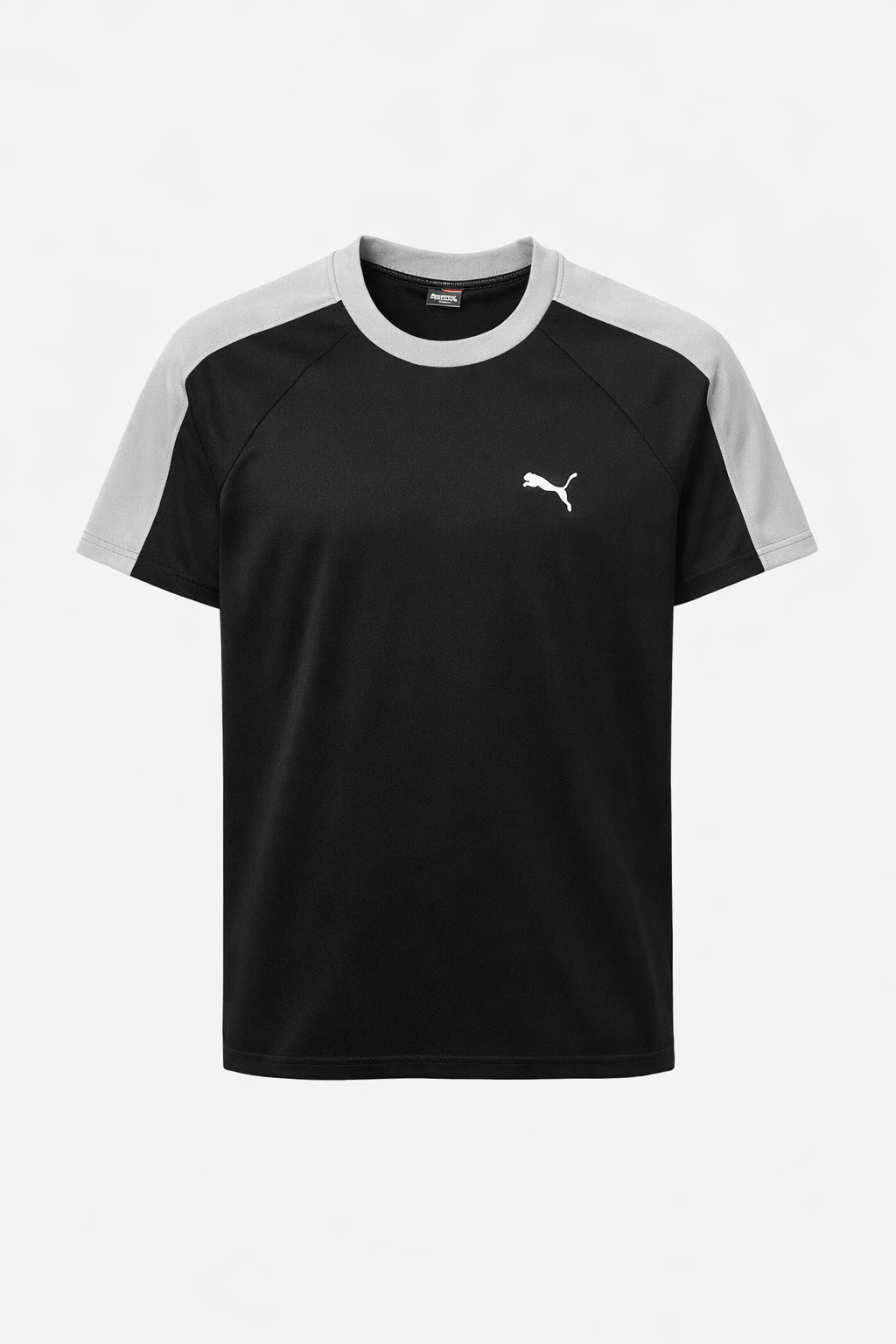 Puma Black & Grey Dry-Fit Mesh T-Shirt – Breathable Gym & Sports Wear