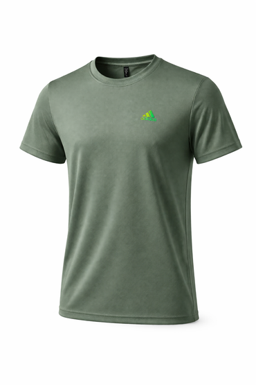 Adidas Dri-Fit Stretchable T-Shirt – Olive green| Gym, Sports & Casual Wear