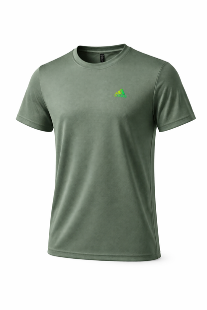 Adidas Dri-Fit Stretchable T-Shirt – Olive green| Gym, Sports & Casual Wear
