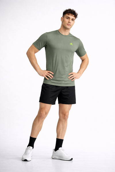 Men’s Adidas 2-Pack Tees  Olive/Acrya White– Imported Dry-Fit Fabric | Breathable Comfort
