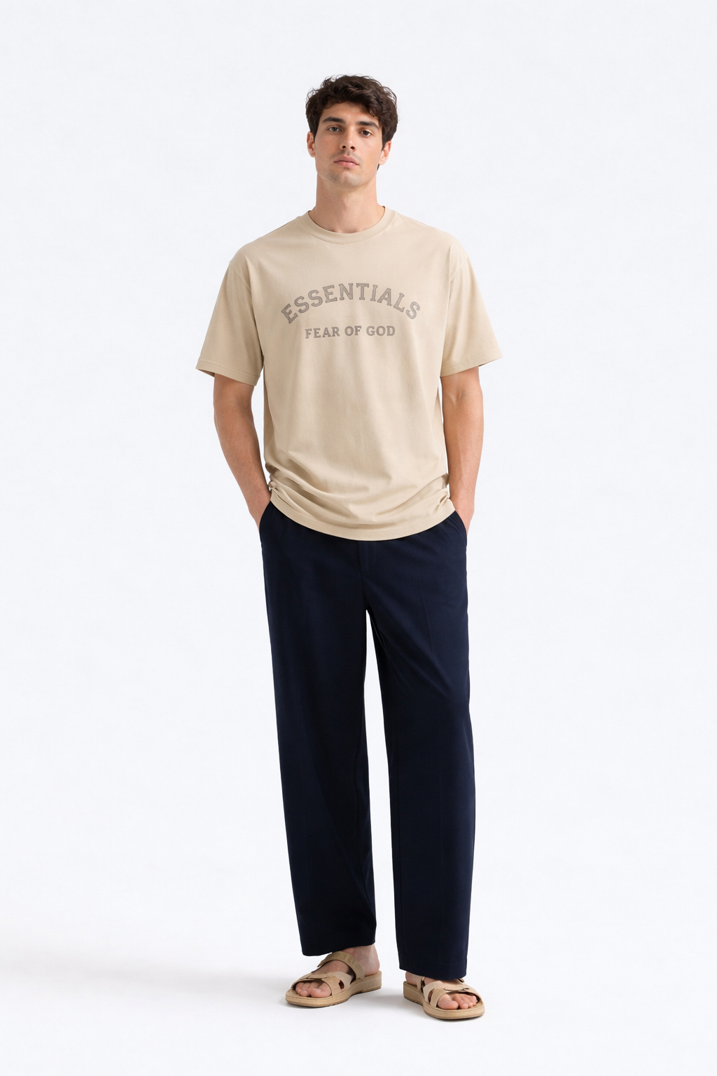 Essential Brand T-Shirt – Beige