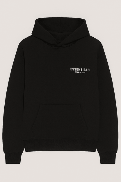 20251115_1342_Black Essentials Hoodie_remix_01ka3armhqes4by26w7xngcap7