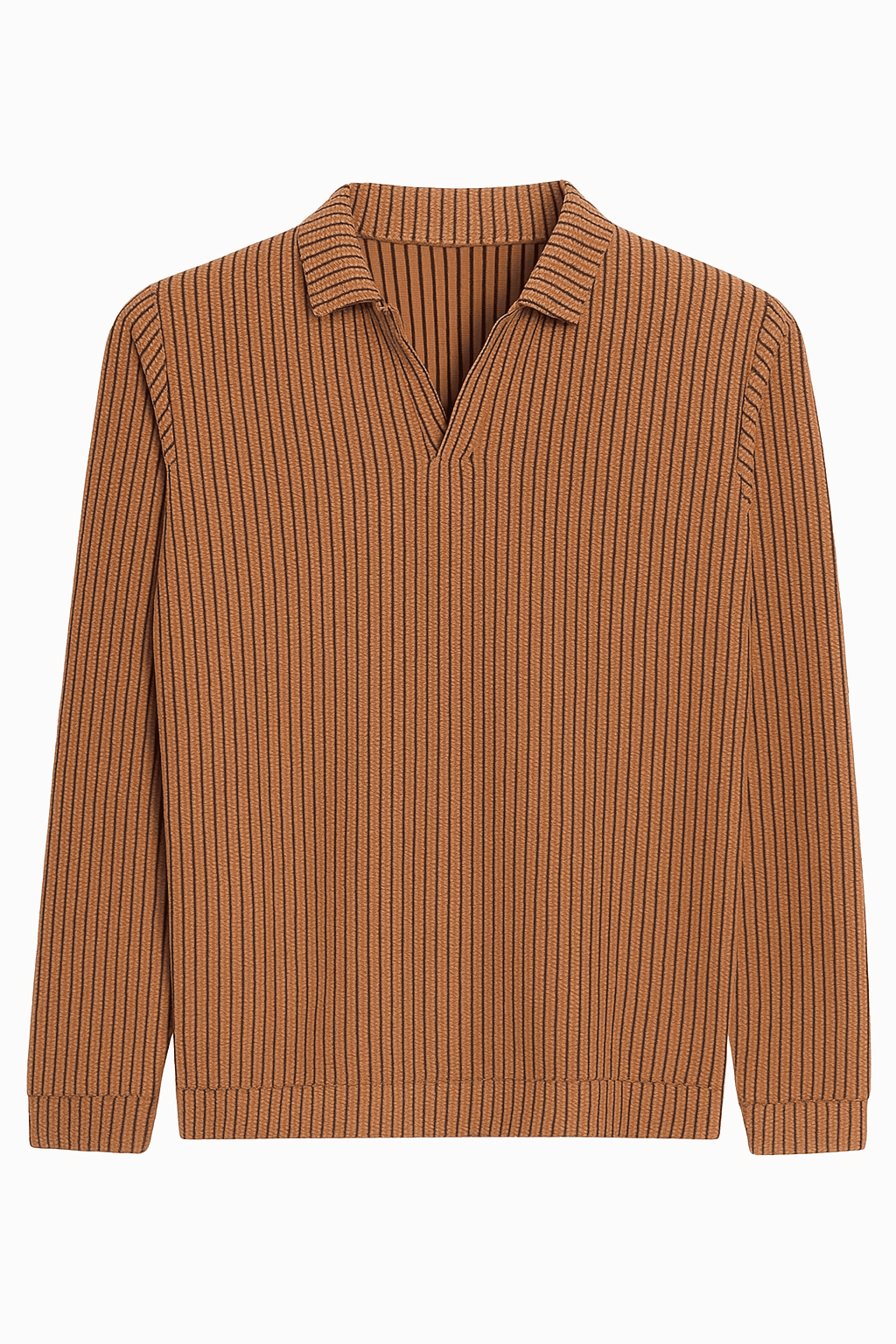 20251116_1224_Brown Striped Knit Shirt_remix_01ka5rpzegesmvxyvh1waa0gv0