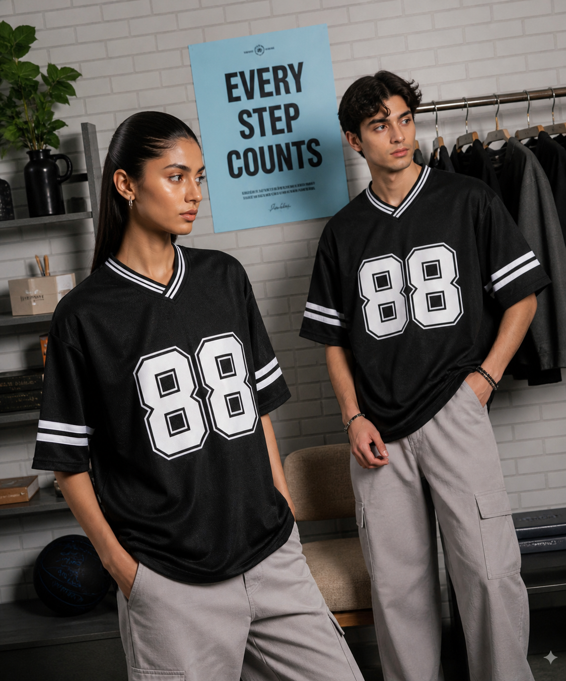 88 Printed Mesh Summer T Shirt - Black with White Stripes