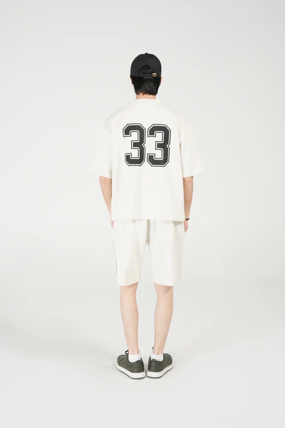 33 Printed Oversized T-Shirt – Beige