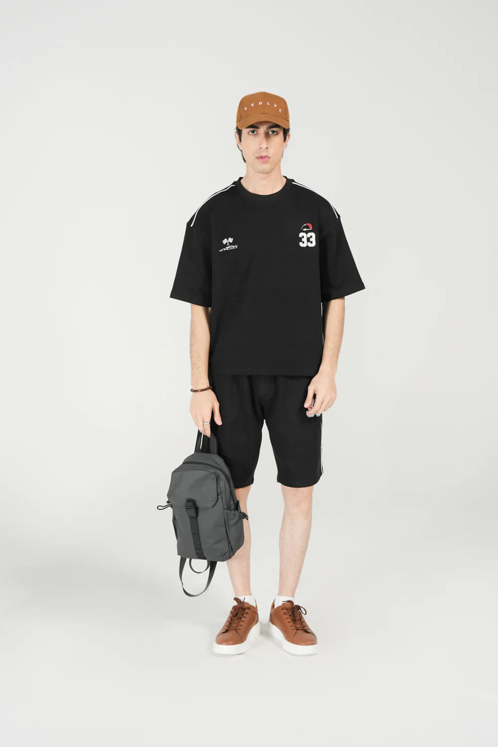 33 Printed Oversized T-Shirt – Black