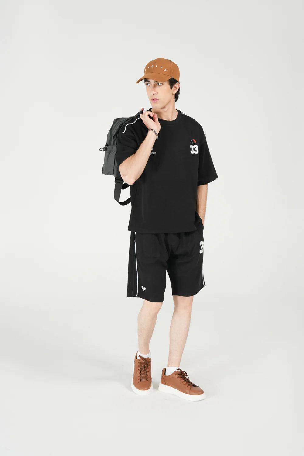 33 Printed Oversized T-Shirt – Black