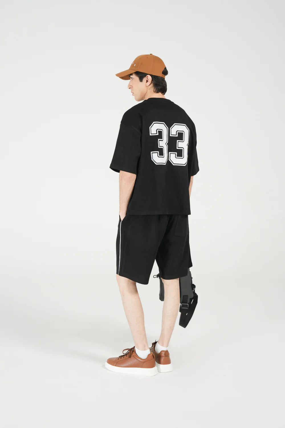 33 Printed Oversized T-Shirt – Black