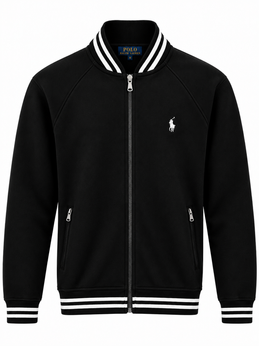 Polo Ralph Lauren Maroon Full-Zip Varsity Jacket – Distinctive Sport Style