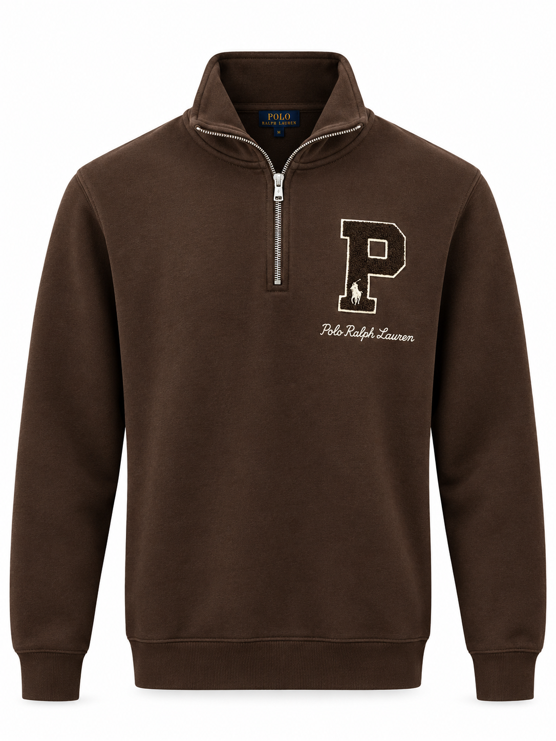 Chocolate Brown: Polo Ralph Lauren Brown Quarter-Zip Sweatshirt