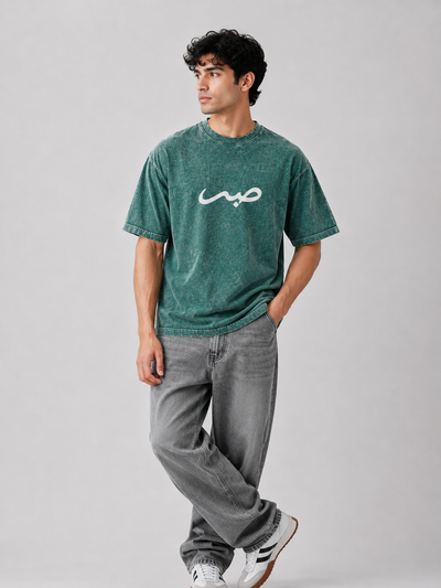 Oversized Zinc Acid-Wash Sabar T-Shirt