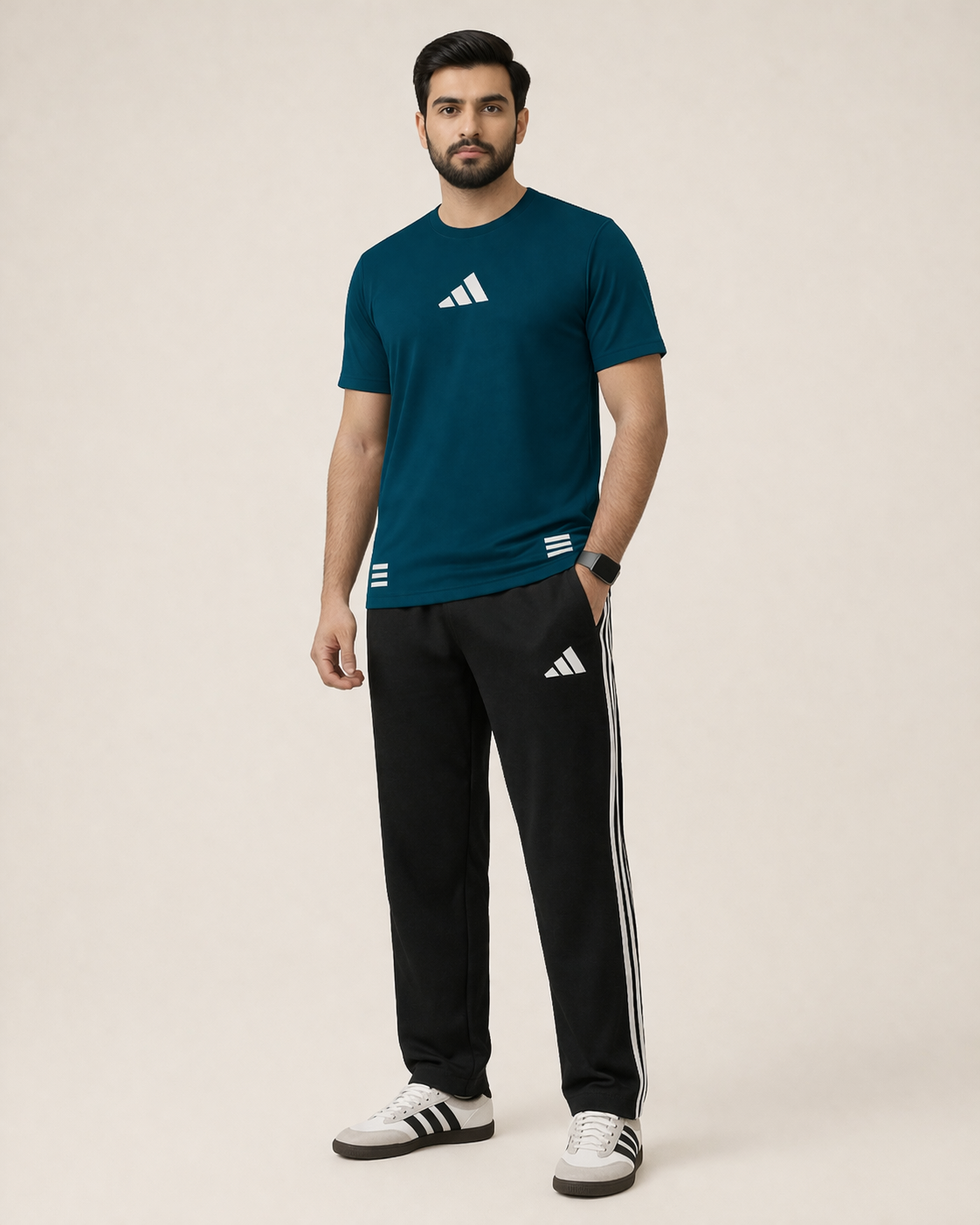 Adidas Track Suit Zinc/Black  – Breathable Gym & Sports Wear