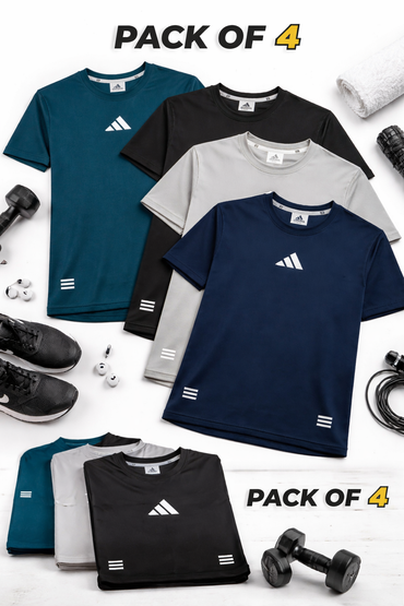 Pack of 4 Deal - Premium Dry Fit T-Shirts