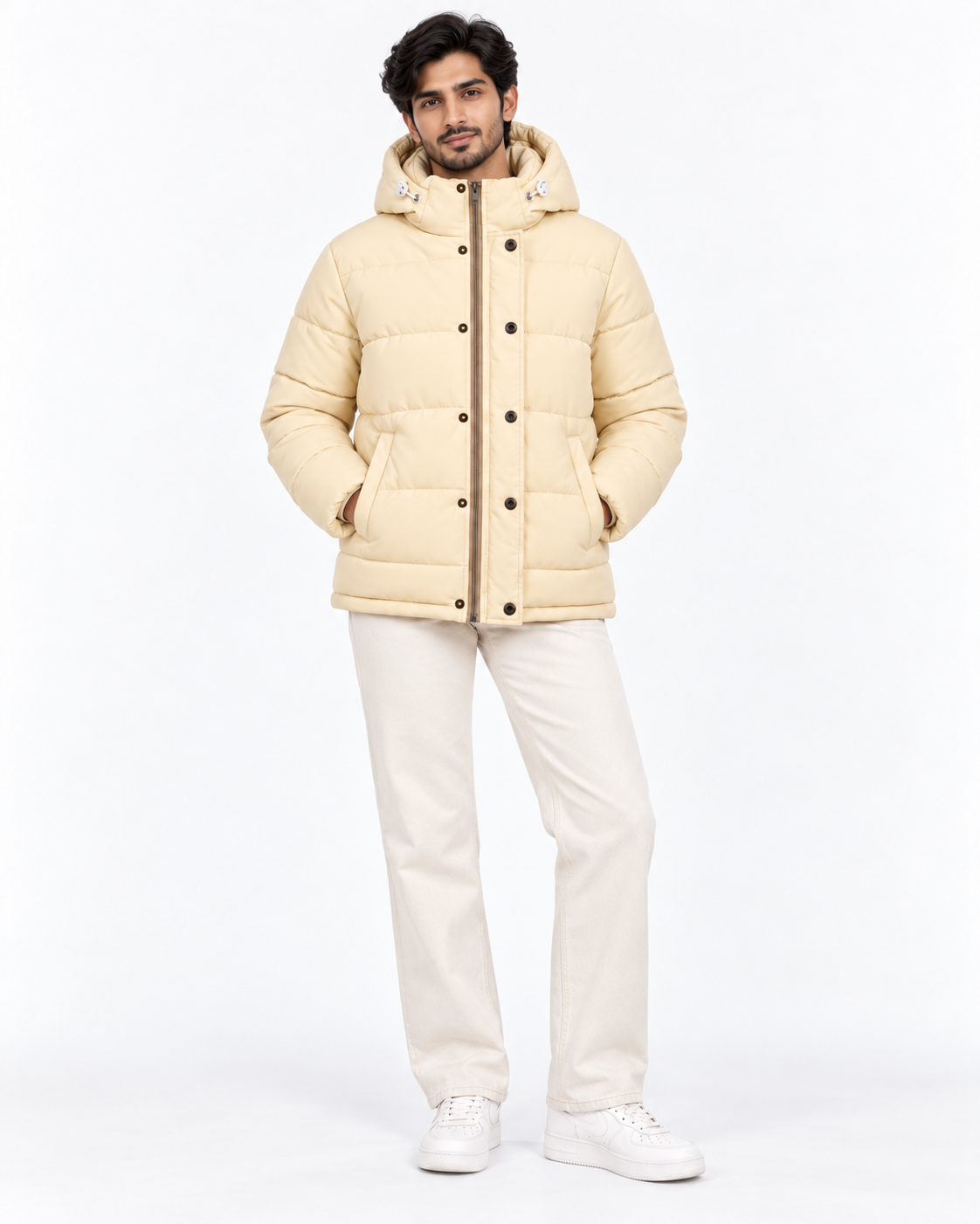 Premium Winter Puffer Jacket Water Proof – Cream