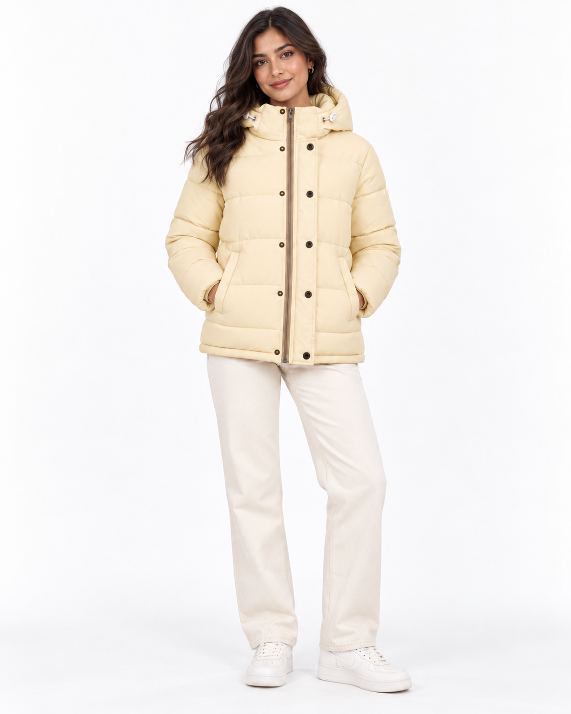 Premium Winter Puffer Jacket Water Proof – Cream