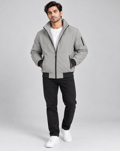 Premium Imported Waterproof Sherpa Fleece-Lined Winter Jacket – Grey