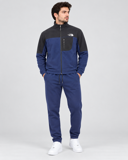 Pack of 2 North Face Premium Imported Fleece Zippers Only | Blue/Black & Black/Grey