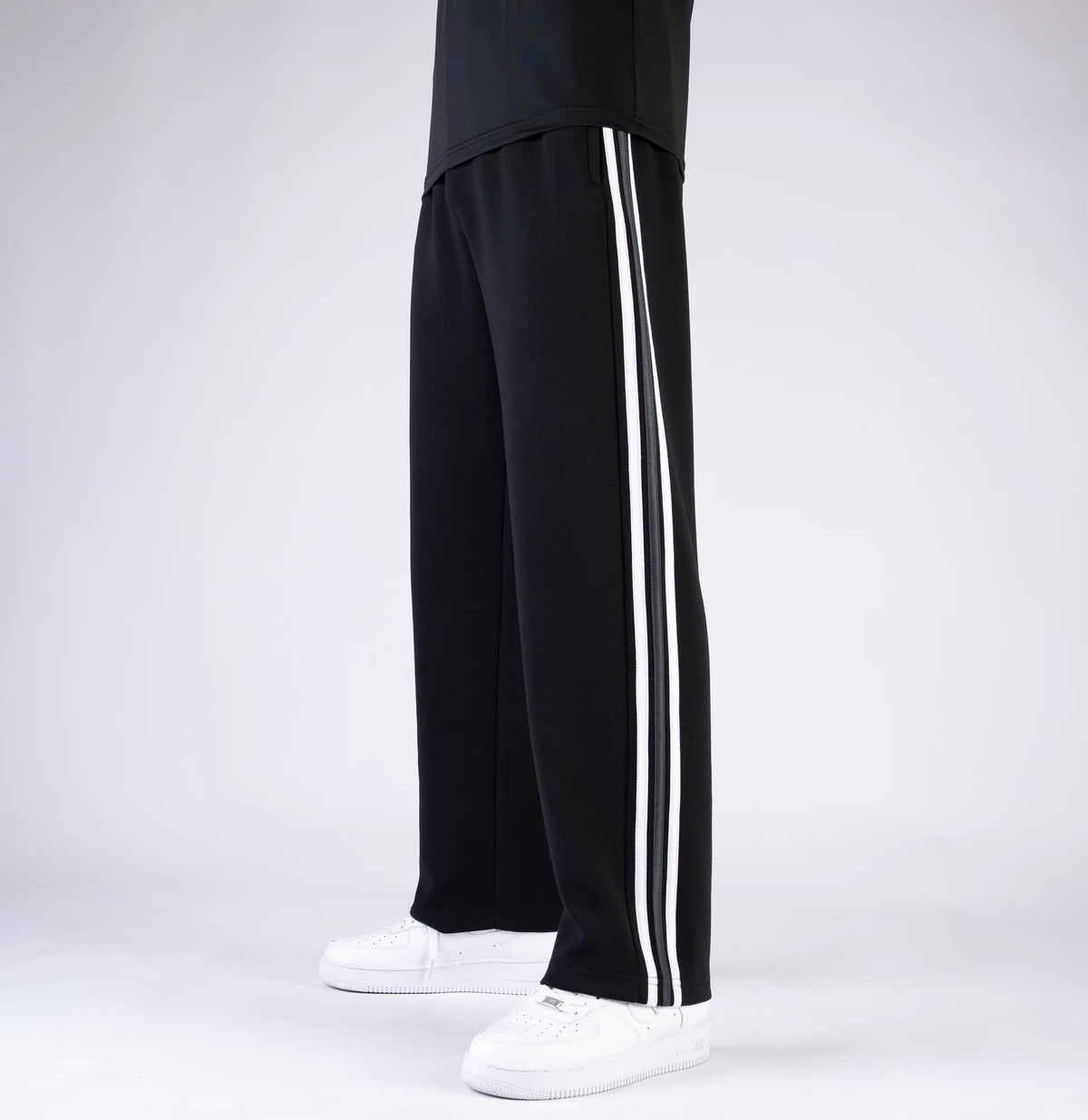 Premium Scuba (PK) Winter Trouser | Soft and Reliable - Black with Grey-White Stripes