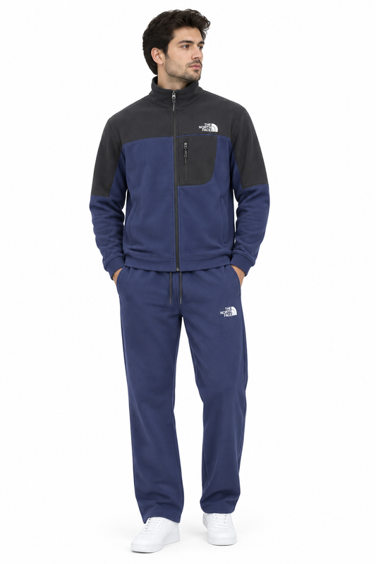North Face Premium Imported Fleece Track Suit | Blue/Black