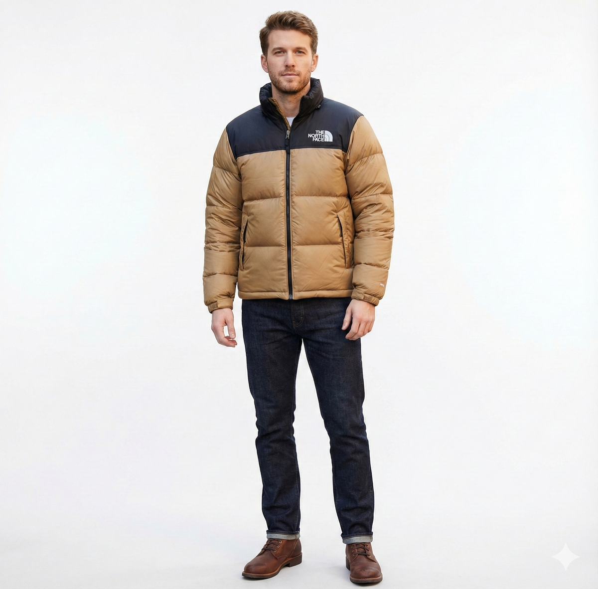 Premium Camel Full Sleeves Puffer Jacket The North Face