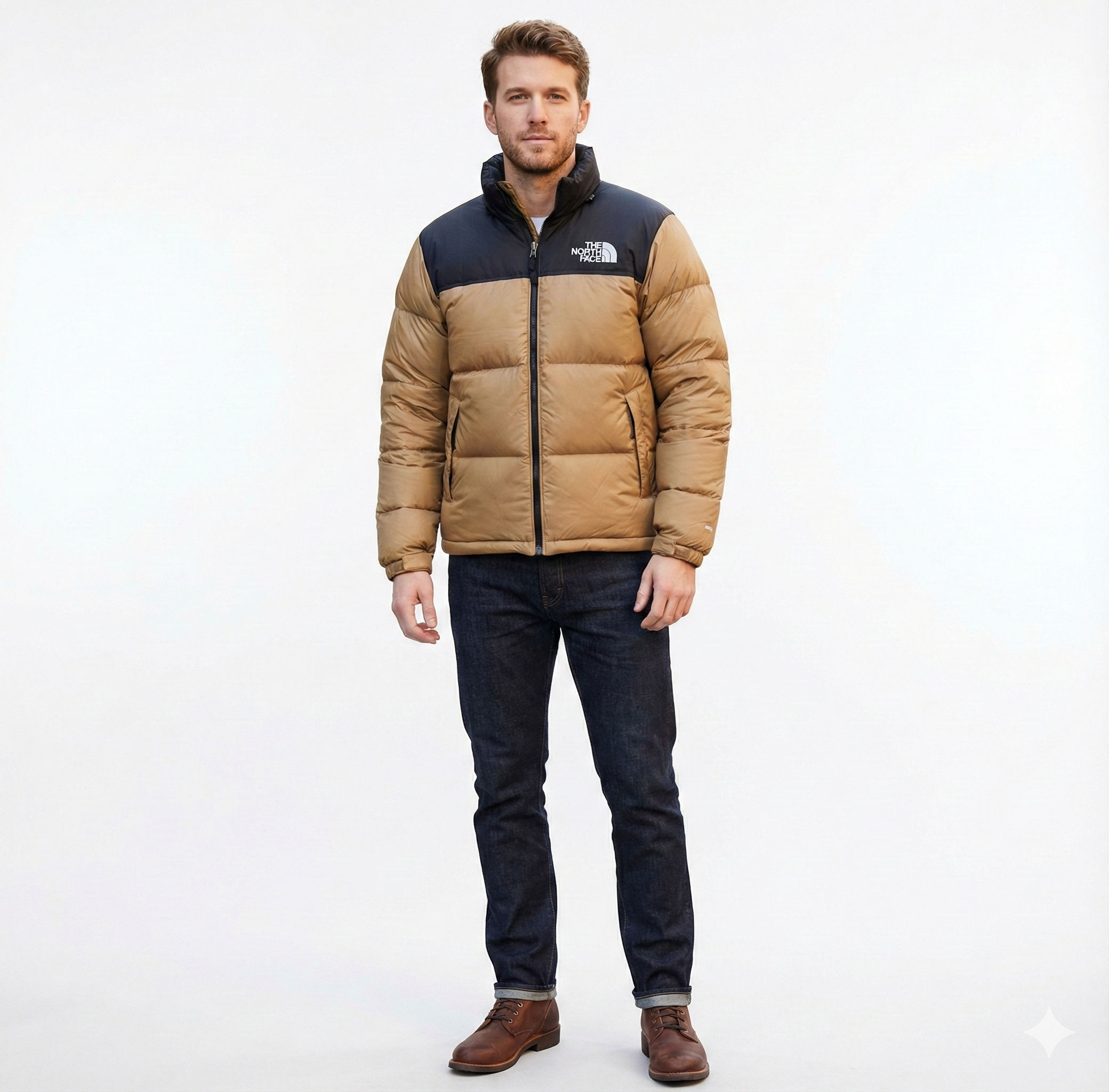 Premium Camel Full Sleeves Puffer Jacket The North Face