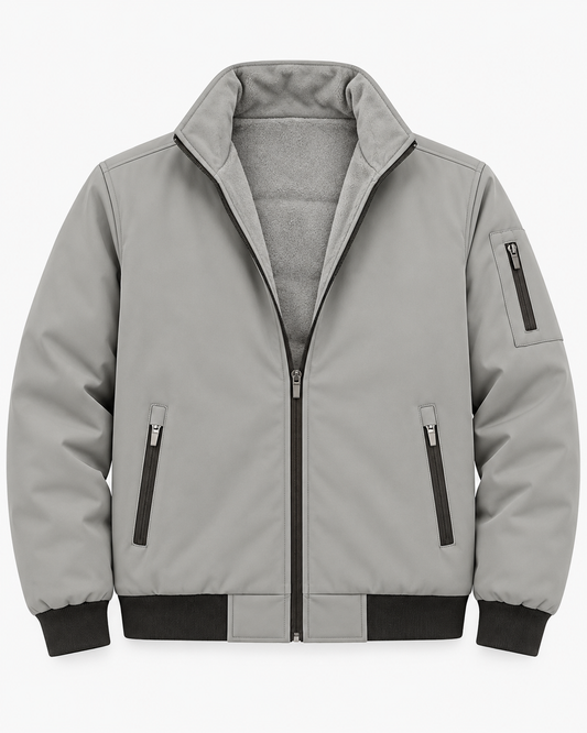 Premium Imported Waterproof Sherpa Fleece-Lined Winter Jacket – Grey