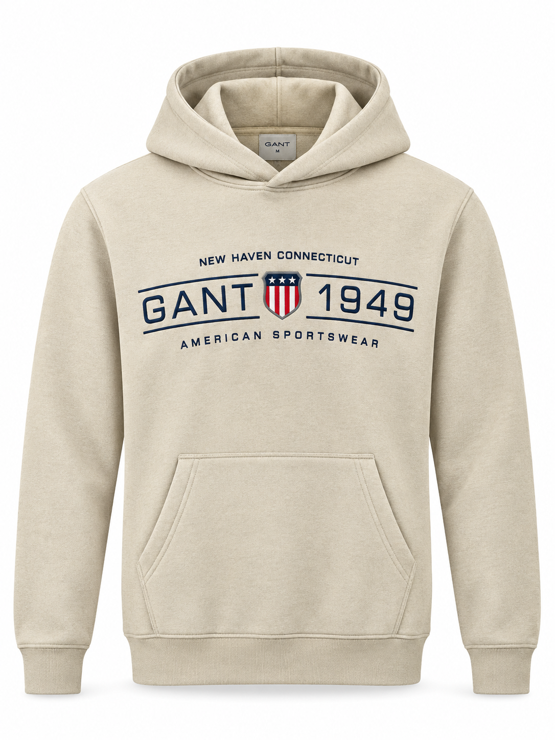 Beige 1949 Graphic Pullover Hoodie – Clean, Minimal Everyday Style