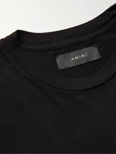 AMIRI Premium Embroidered Logo T-Shirt -  Imported Quality Black
