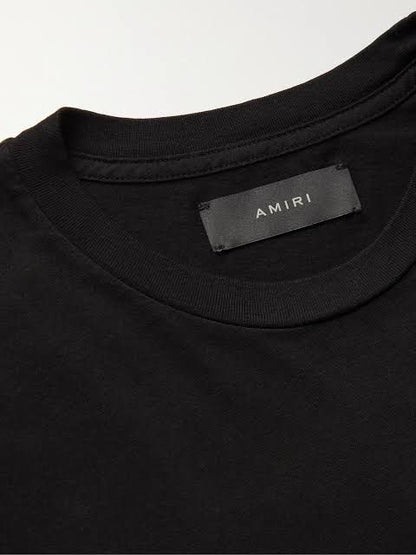 AMIRI Premium Embroidered Logo T-Shirt -  Imported Quality Black