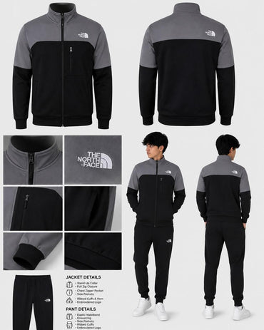 North Face Premium Imported Fleece Track Suit | Black/Grey