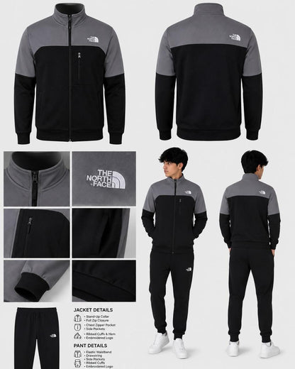 The North Face Men's Tracksuit Pack of 2 – Black & Dark Navy Blue | Full-Zip Jacket & Straight-Fit Trousers