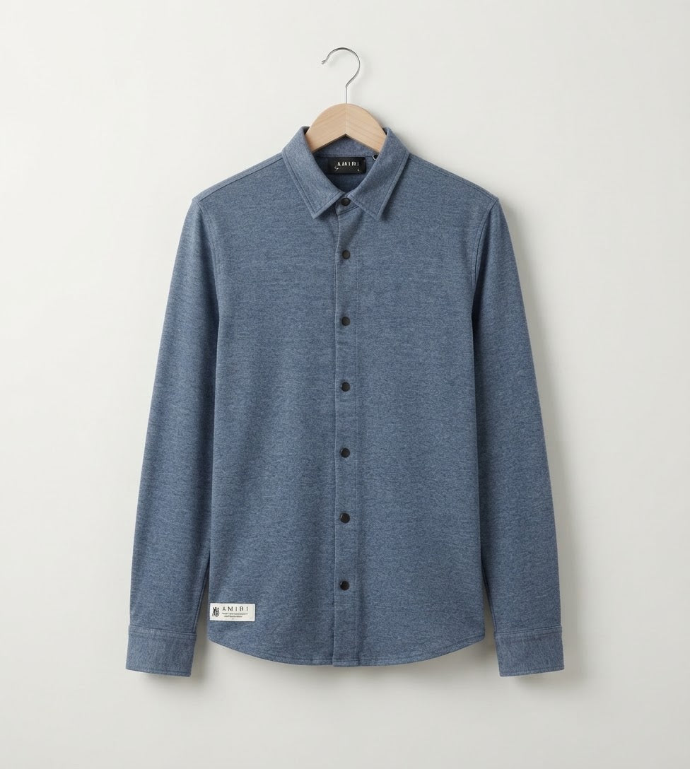 Premium Jersy Full Sleeve Casual Shirt – 340 GSM | Blue