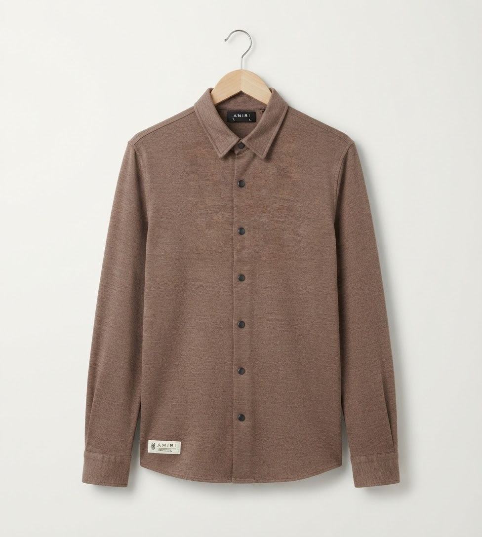 Premium Jersy Full Sleeve Casual Shirt – 340 GSM | dusty Brown