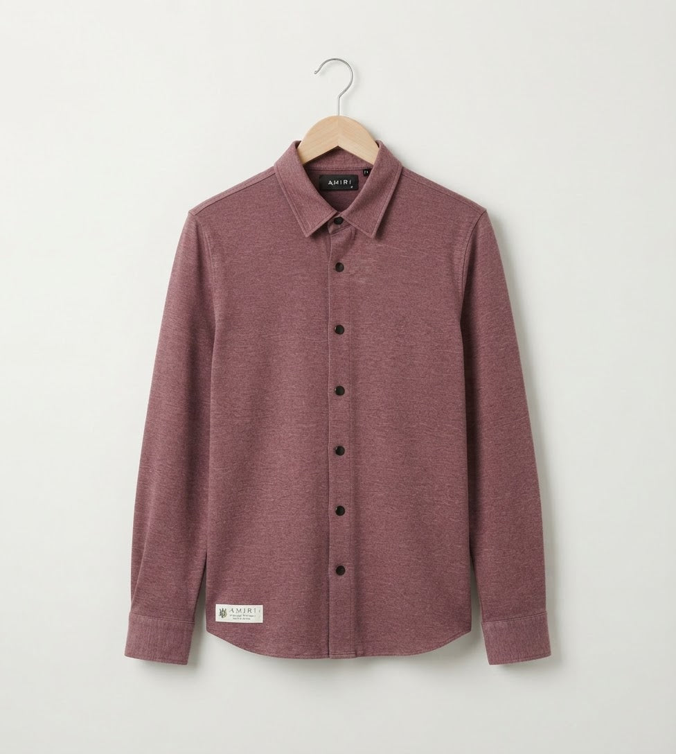 Premium Jersy Full Sleeve Casual Shirt – 340 GSM | dusty pink
