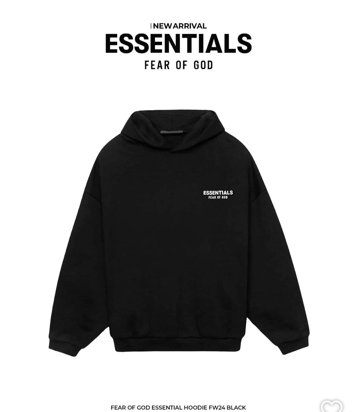 Fear of God Essentials Hoodie Black
