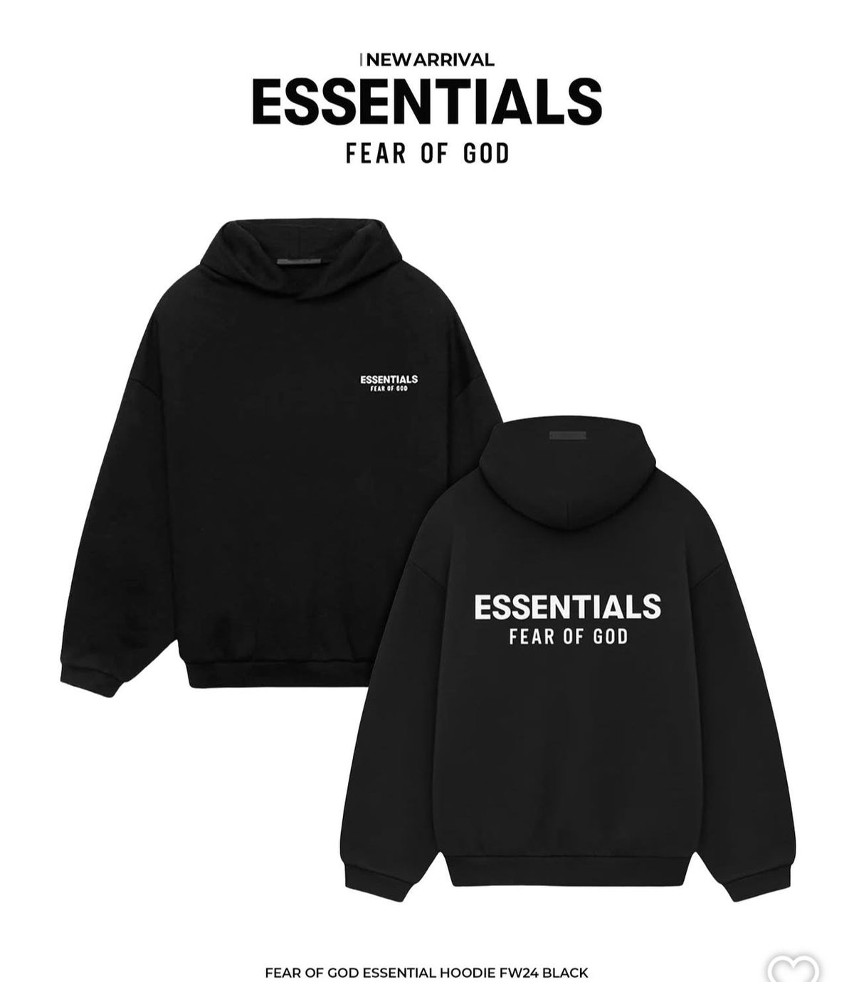 Fear of God Essentials Hoodie Black