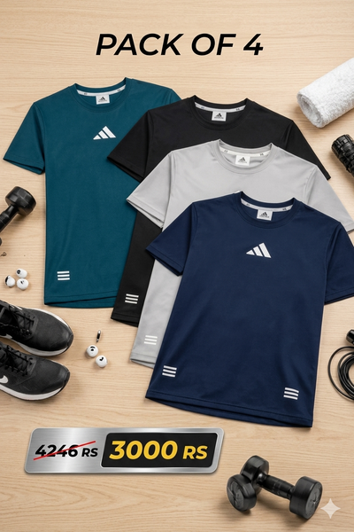 Pack of 4 Deal - Premium Dry Fit T-Shirts