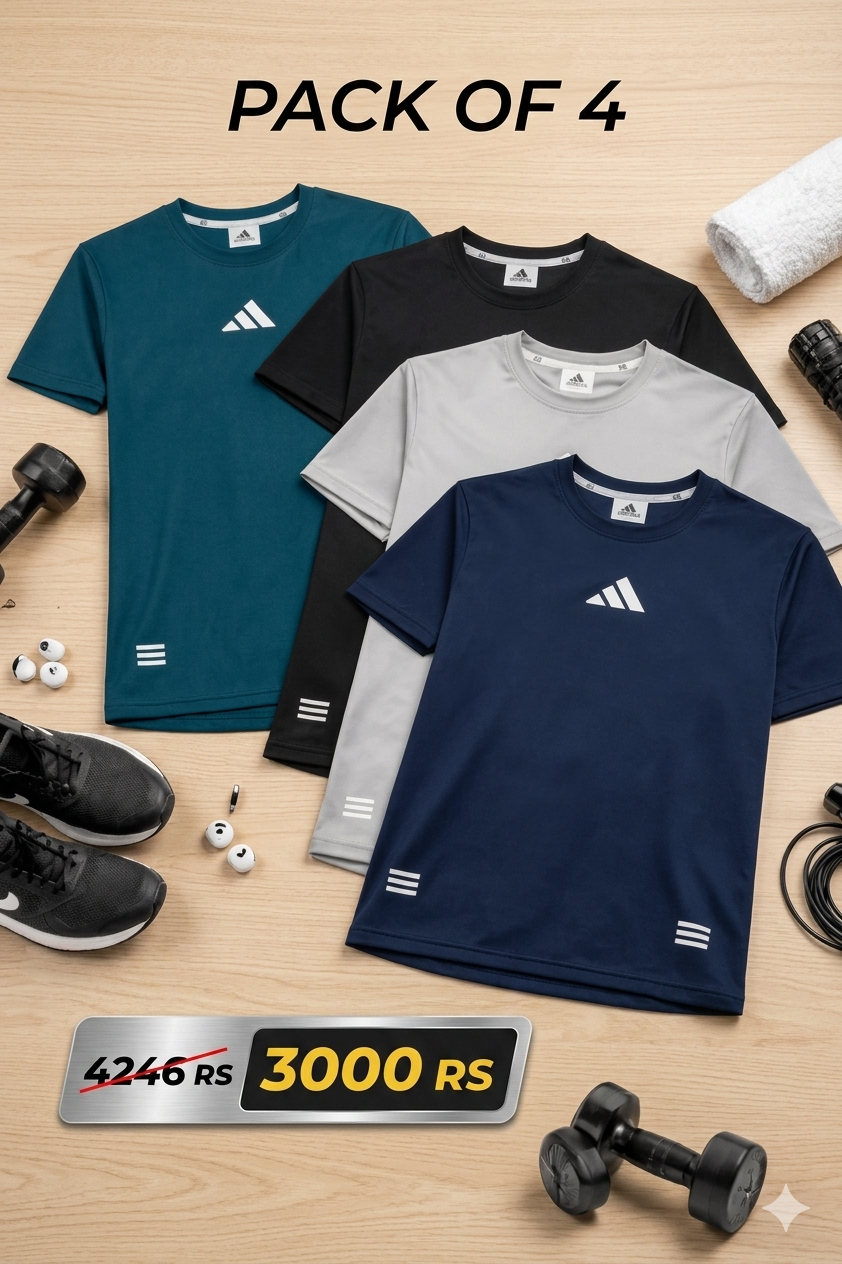 Pack of 4 Deal - Premium Dry Fit T-Shirts