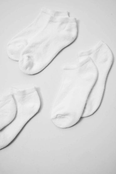 Pack of 3 Men’s Short Crew Socks – White | 100% Cotton Comfort