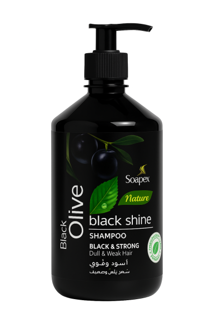 Soapex Natural Black Olive Black Shine Shampoo (500ml) – | For Long, Healthy, Shiny Hair